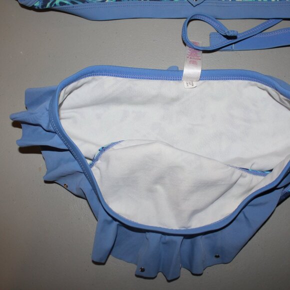 Green & Blue 2 Pcs Justice Bikini Swimsuit Size 14 - Picture 4 of 11